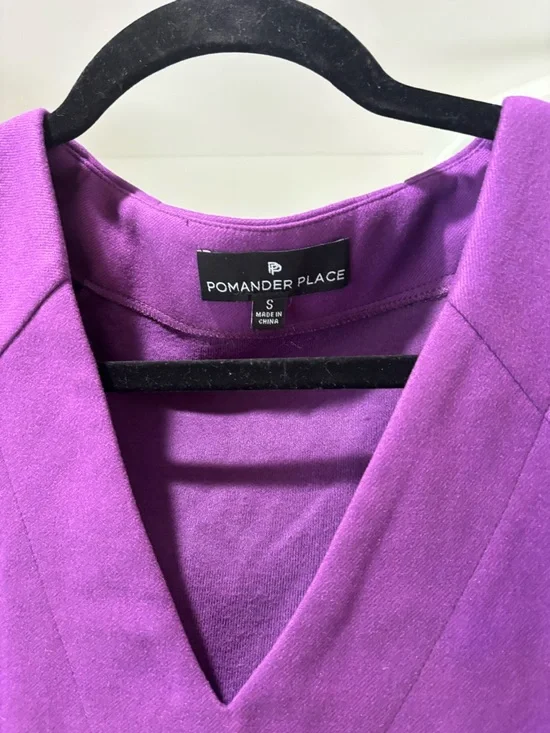 Tuckernuck Pomander Place Audrey Purple V Neck Mini Dress sz Small - Picture 8 of 11